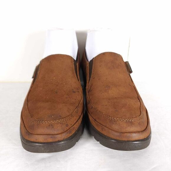 Mephisto Women's US 7 Brown Leather Slip-On Comfort Wedge Loafers - Picture 4 of 15